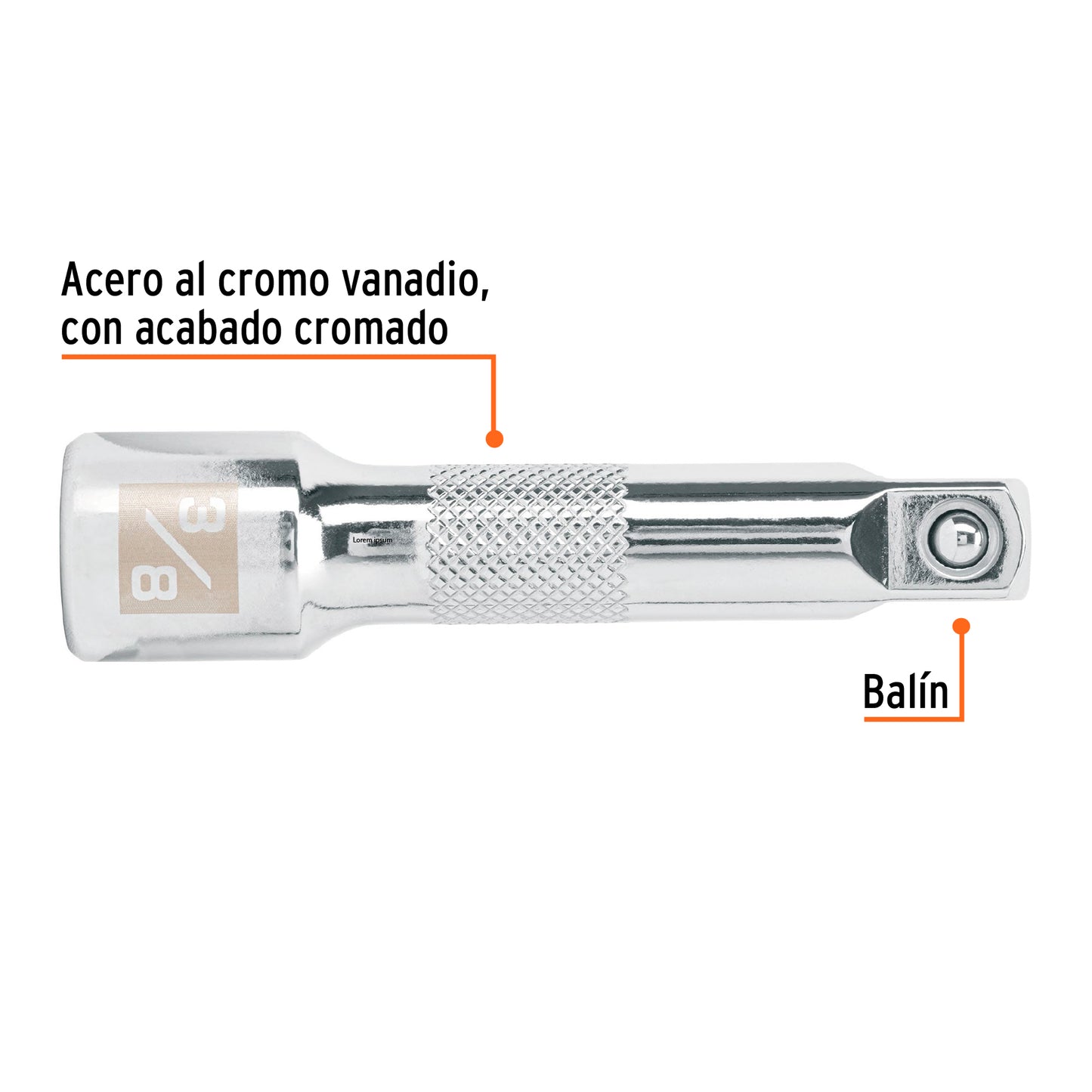 Extension de 3p para matraca para dados cuadro 3/8p 453866 truper Pieza