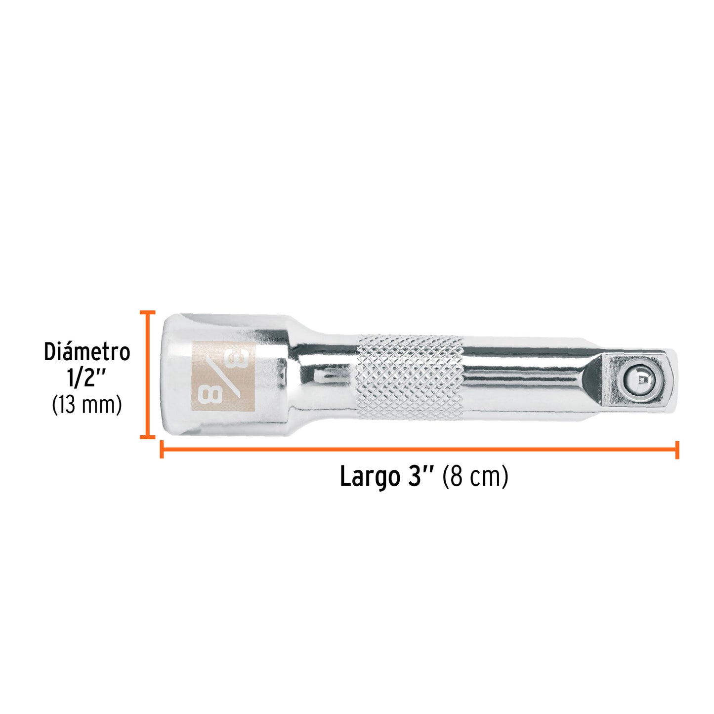 Extension de 3p para matraca para dados cuadro 3/8p 453866 truper Pieza