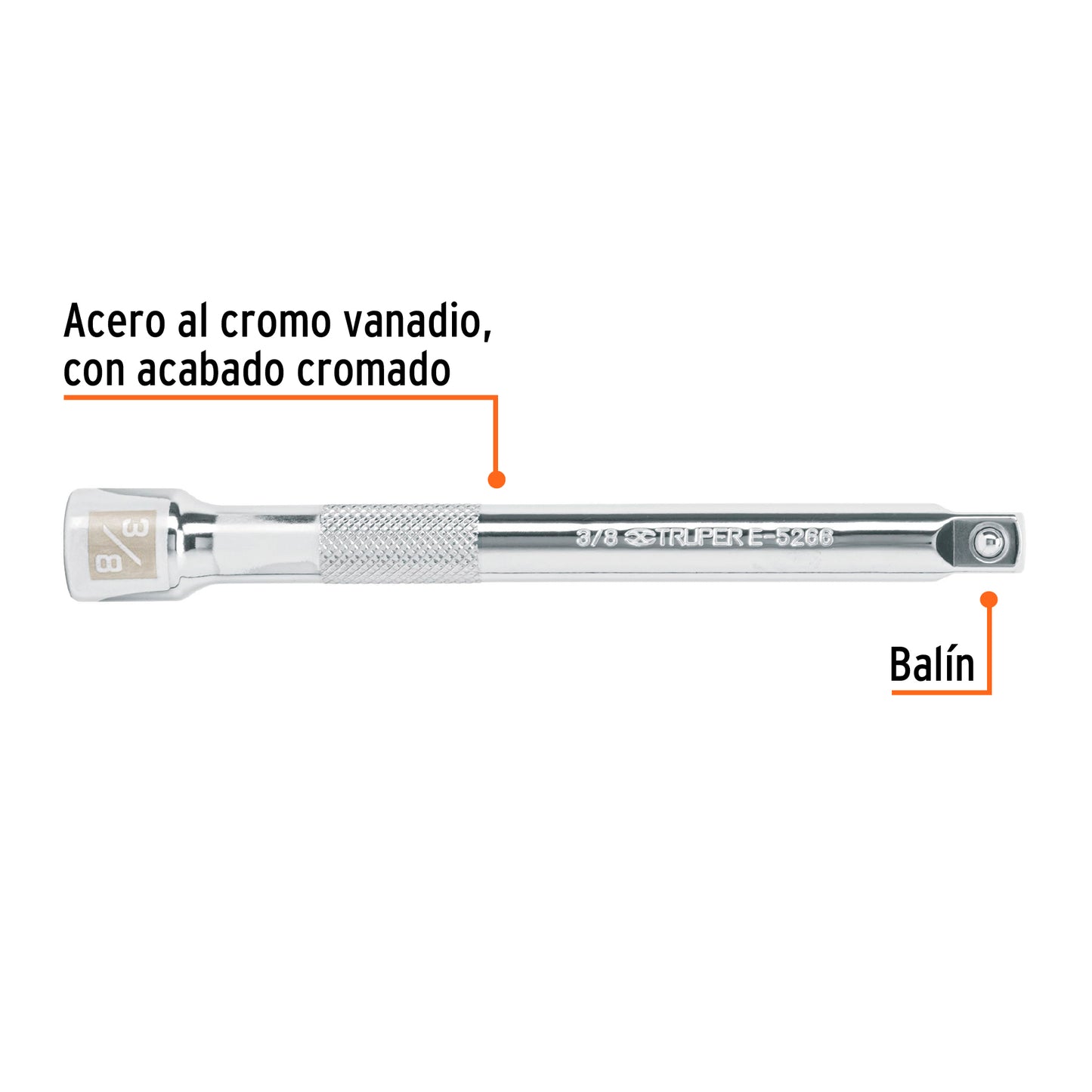 Extension matraca 3/8 x 6 13916 truper Pieza