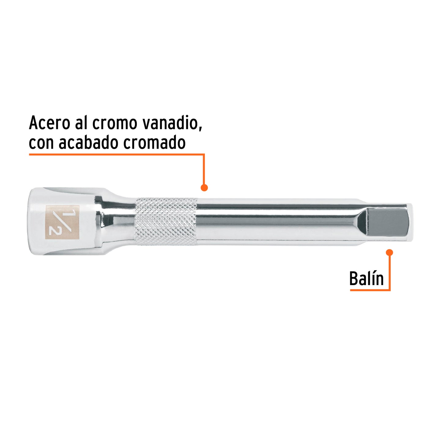Extension de 5p para matraca para dados cuadro 1/2p 13416 truper Pieza