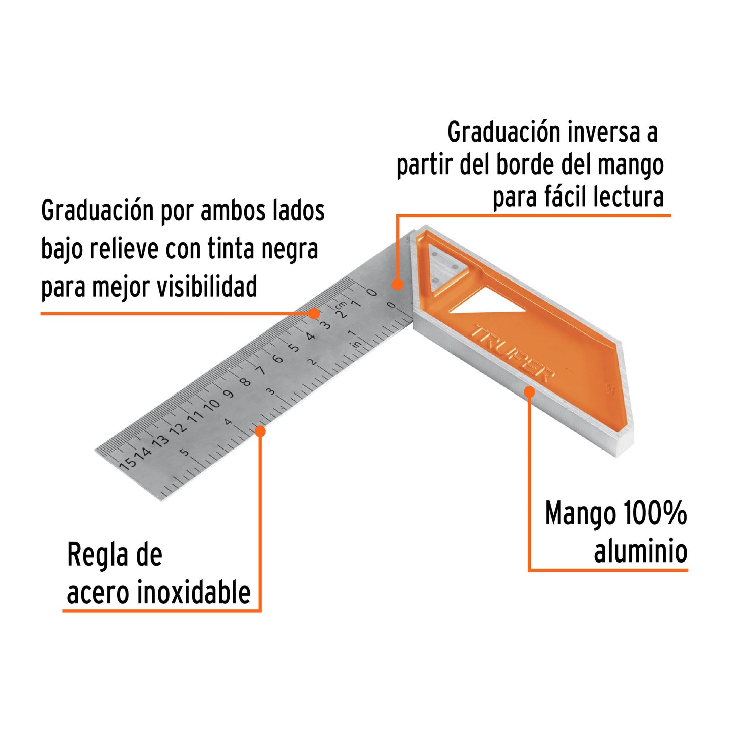 Escuadra carpintero 6 14370 Truper Pieza