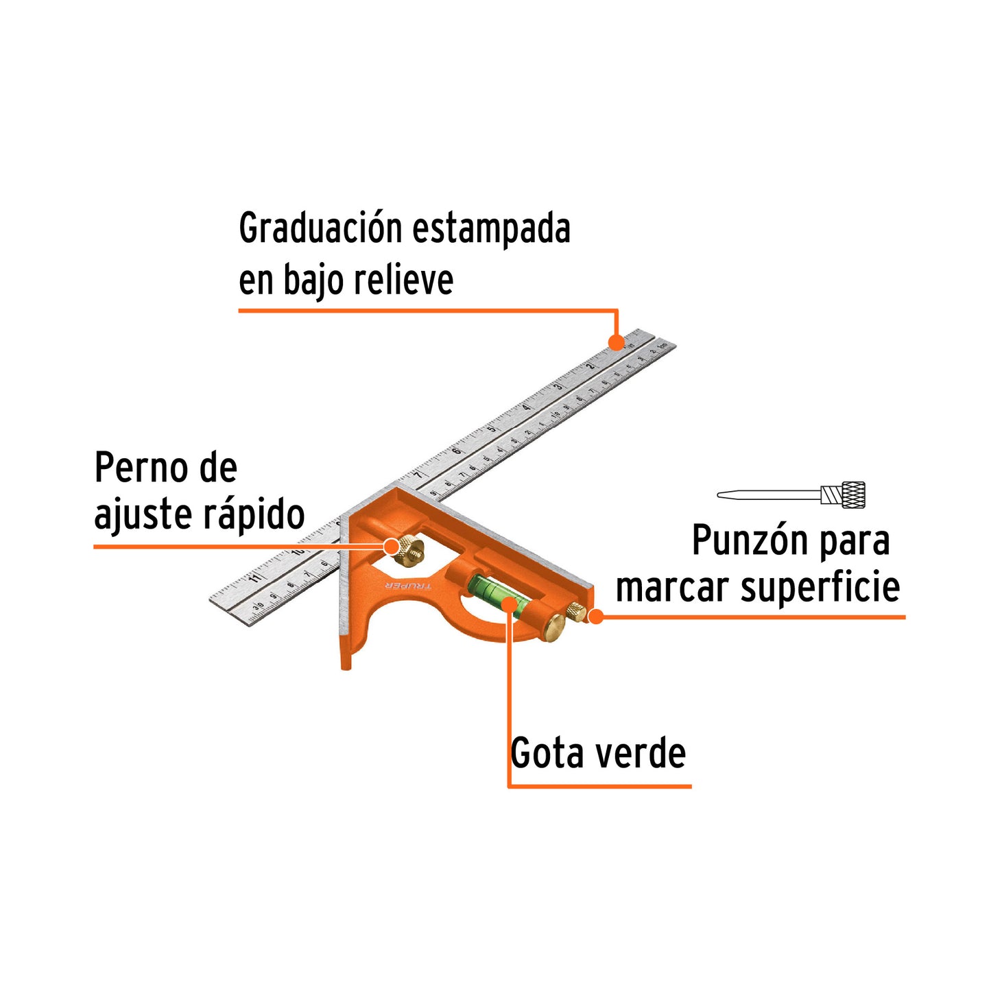 Escuadra combinacion 12p 14380 truper Pieza