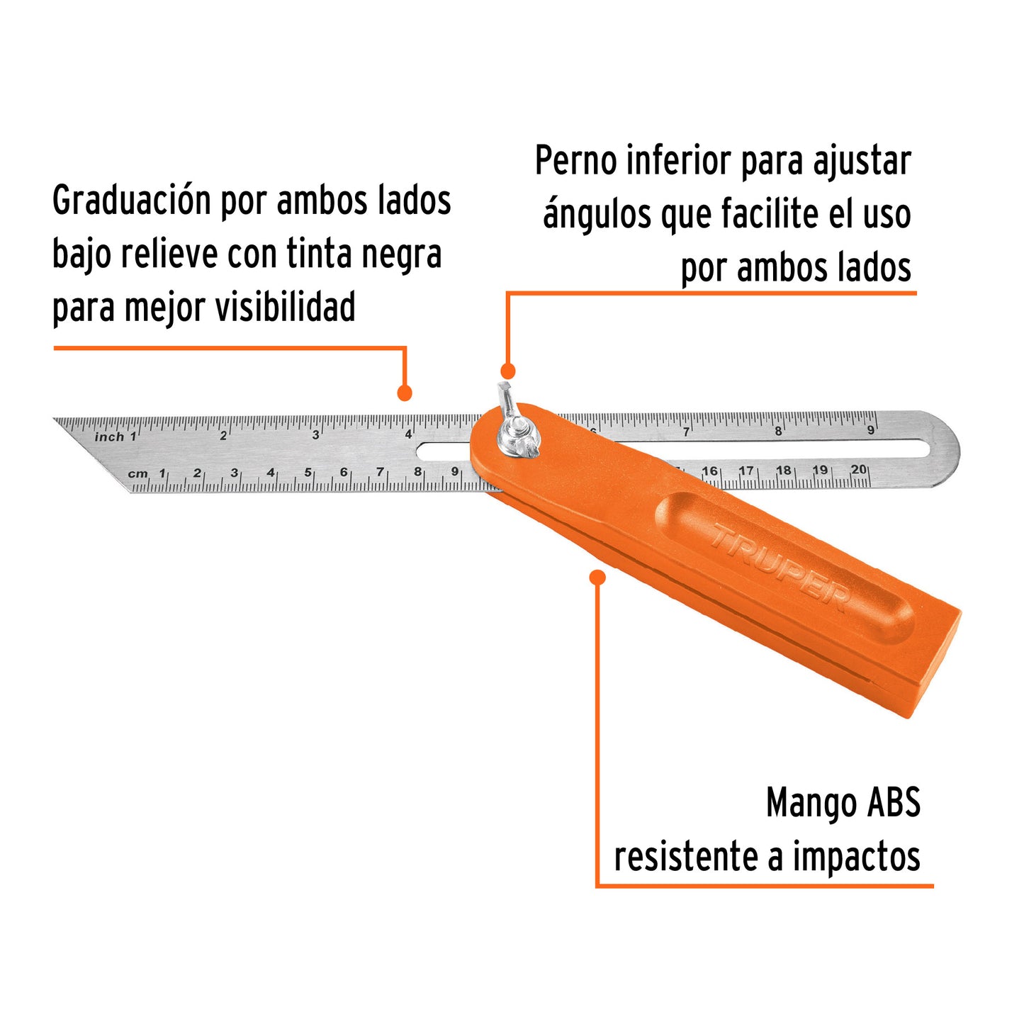 Escuadra falsa mango plastico 8p 14382 truper Pieza