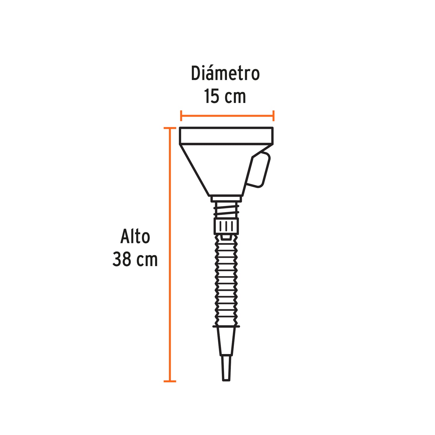 Embudo plastico flexible con filtro 5p 11207 truper Pieza