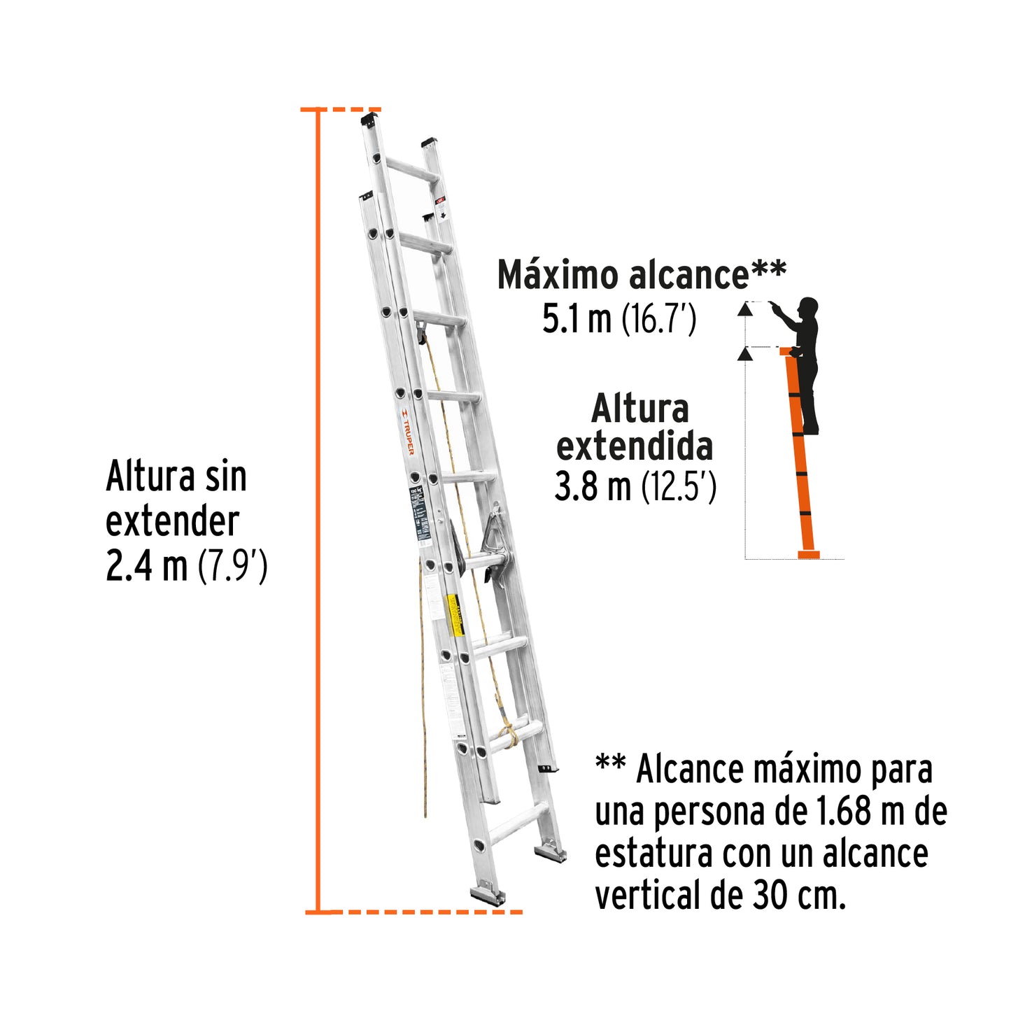 Escalera extension 16 esc 16026 truper Pieza
