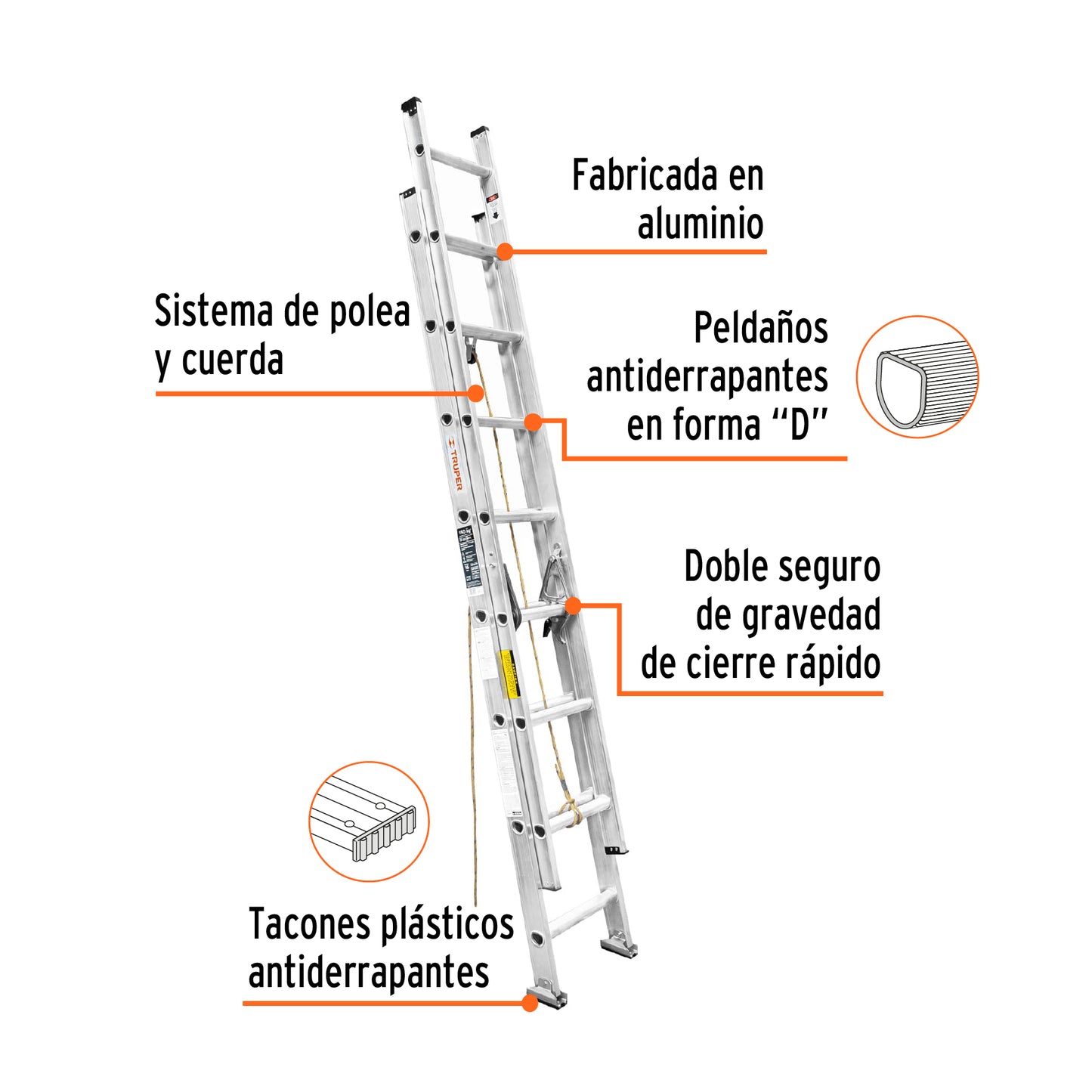 Escalera extension 16 esc 16026 truper Pieza