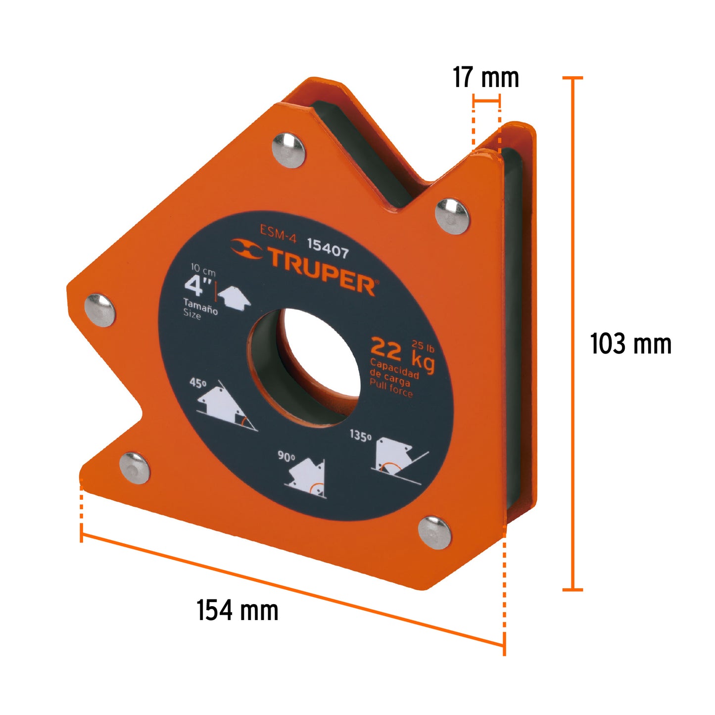 Escuadra magnetica para soldar 23 kg 15407 Truper Pieza