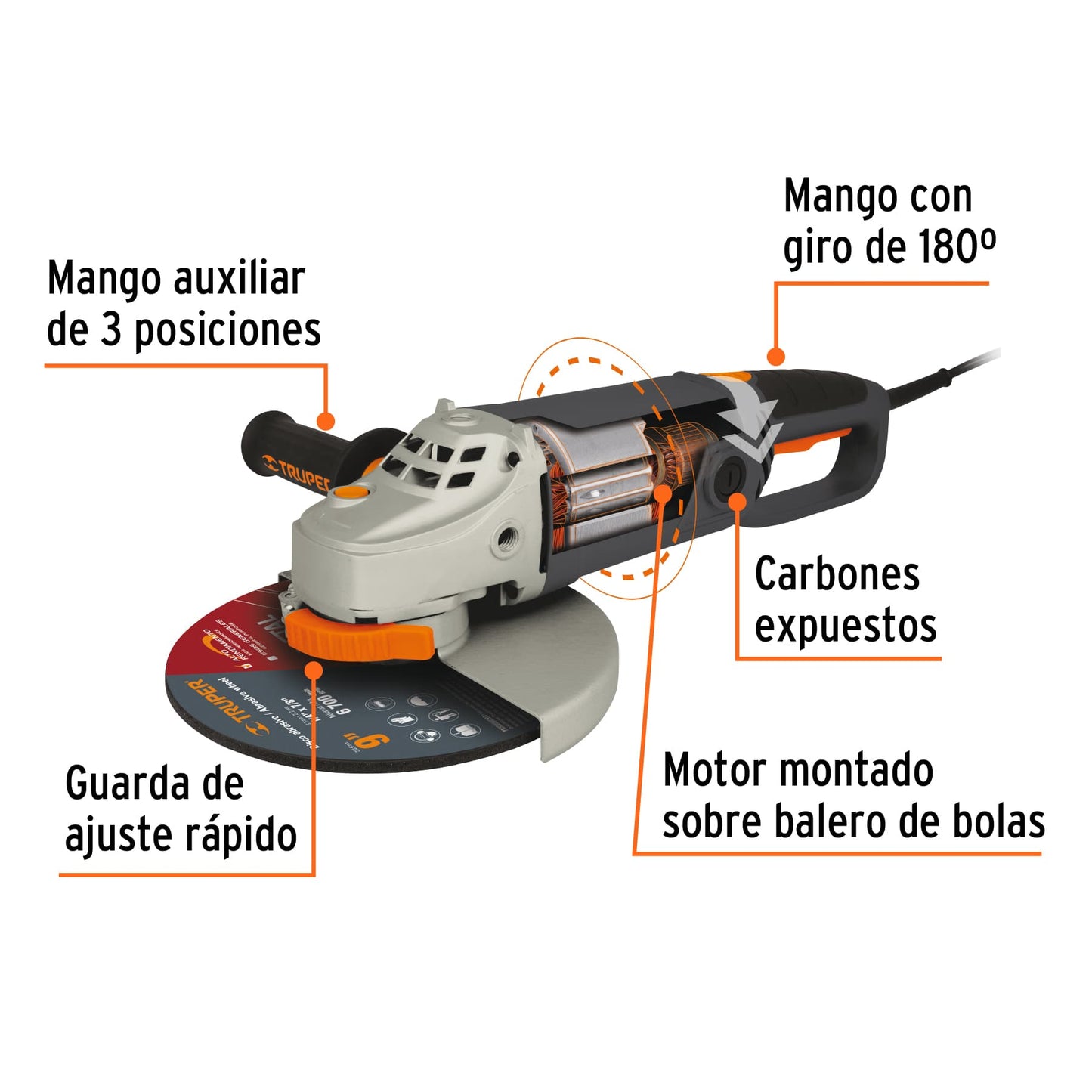 Esmeriladora angular 9p 2100 W 12482 Expert Pieza