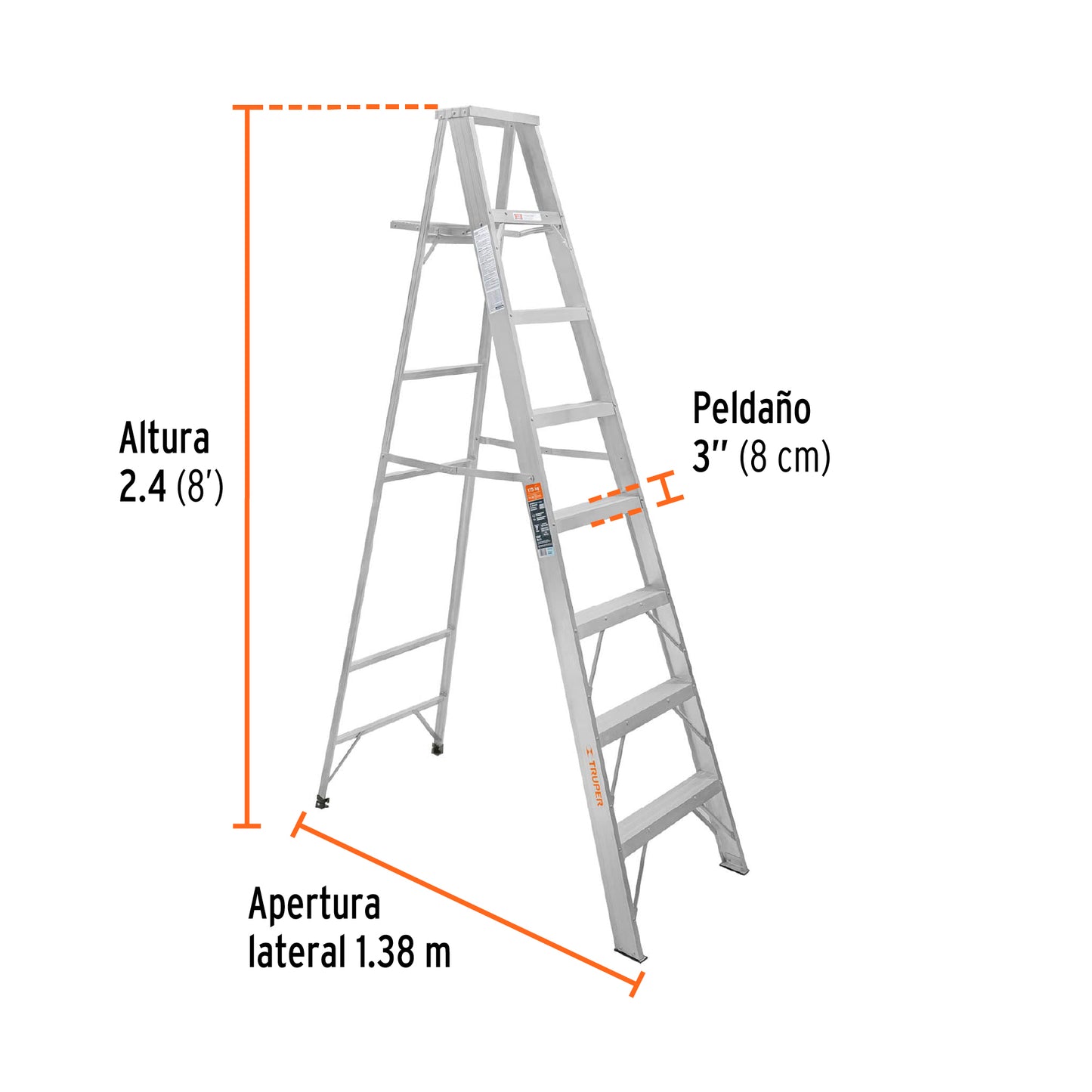 Escalera de tijera 7 escalones 10460 truper Pieza