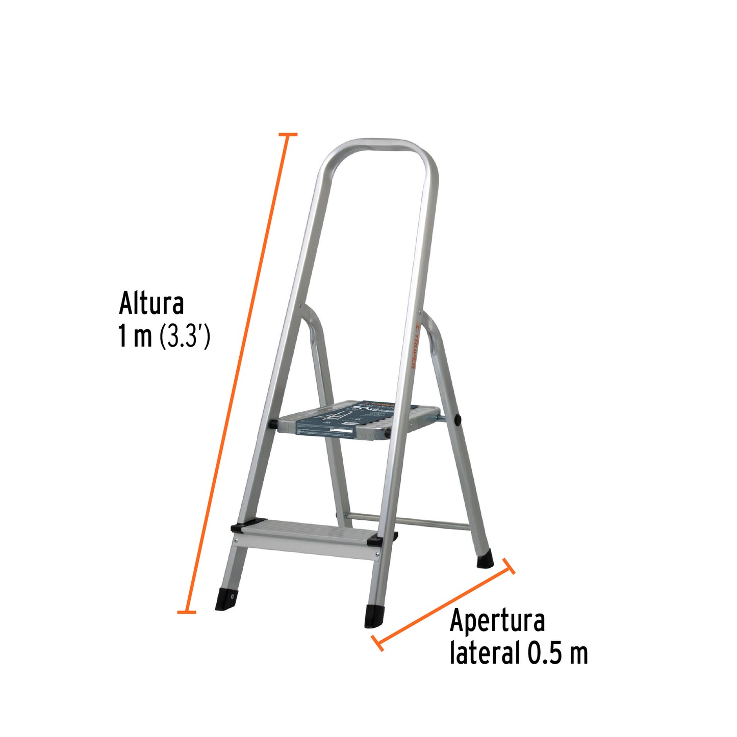 Escalera tubular plegable 2 peldaños aluminio 16763 truper Pieza
