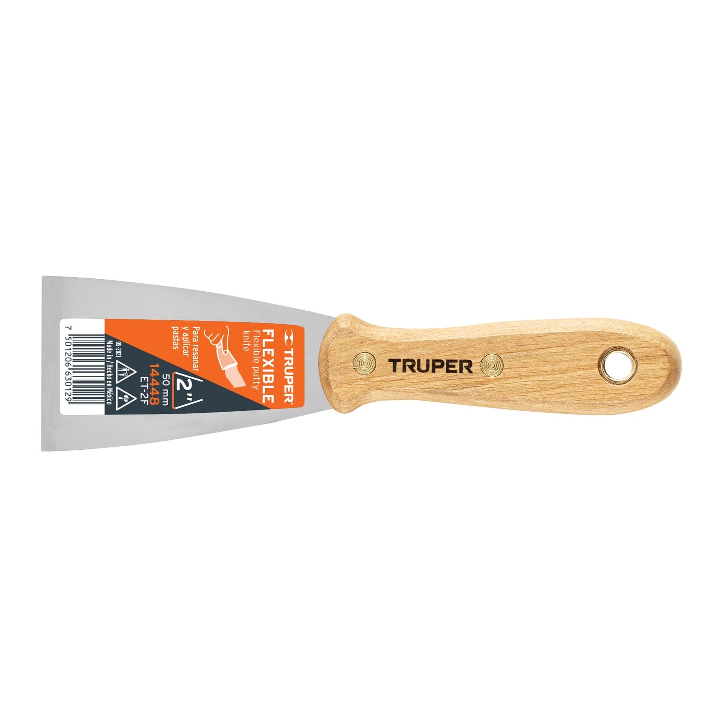 Espatula flexible mango de madera 2p 14448 truper Pieza
