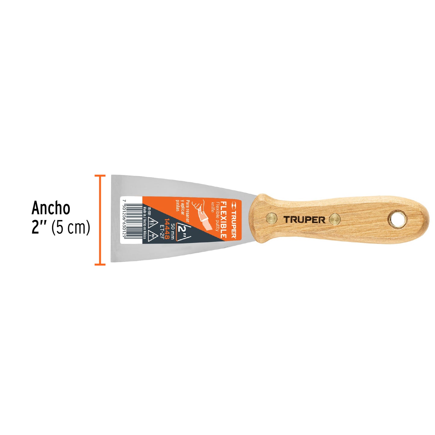 Espatula flexible mango de madera 2p 14448 truper Pieza