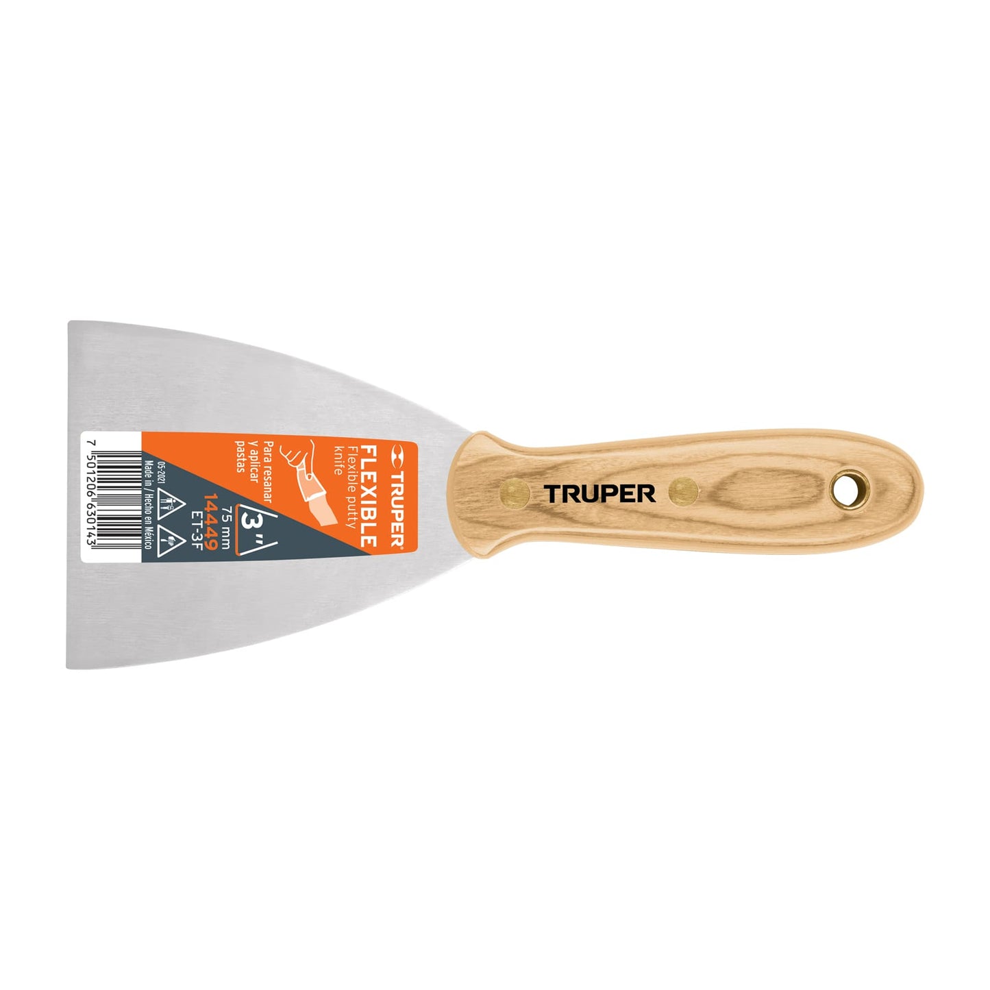 Espatula flexible mango de madera 3p 14449 truper Pieza