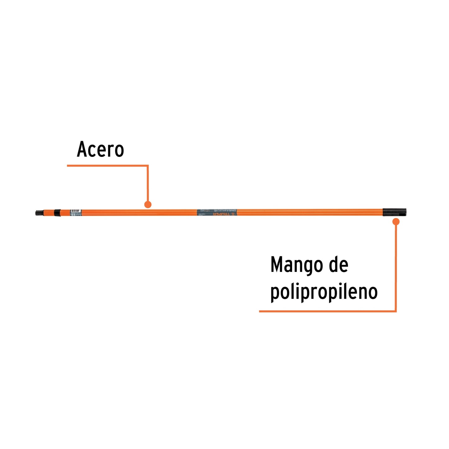 Extension de acero para rodillo 1.20 m 10547 truper Pieza