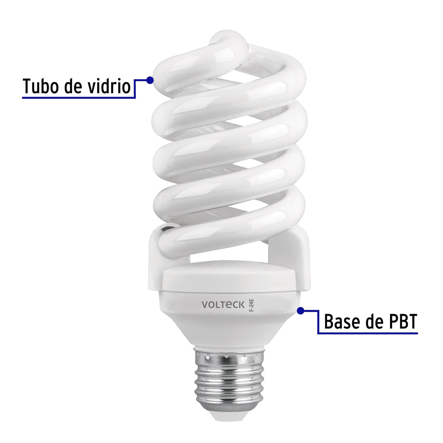 Foco 24 w espiral t4 4 piezas en caja volteck 46826 Pieza