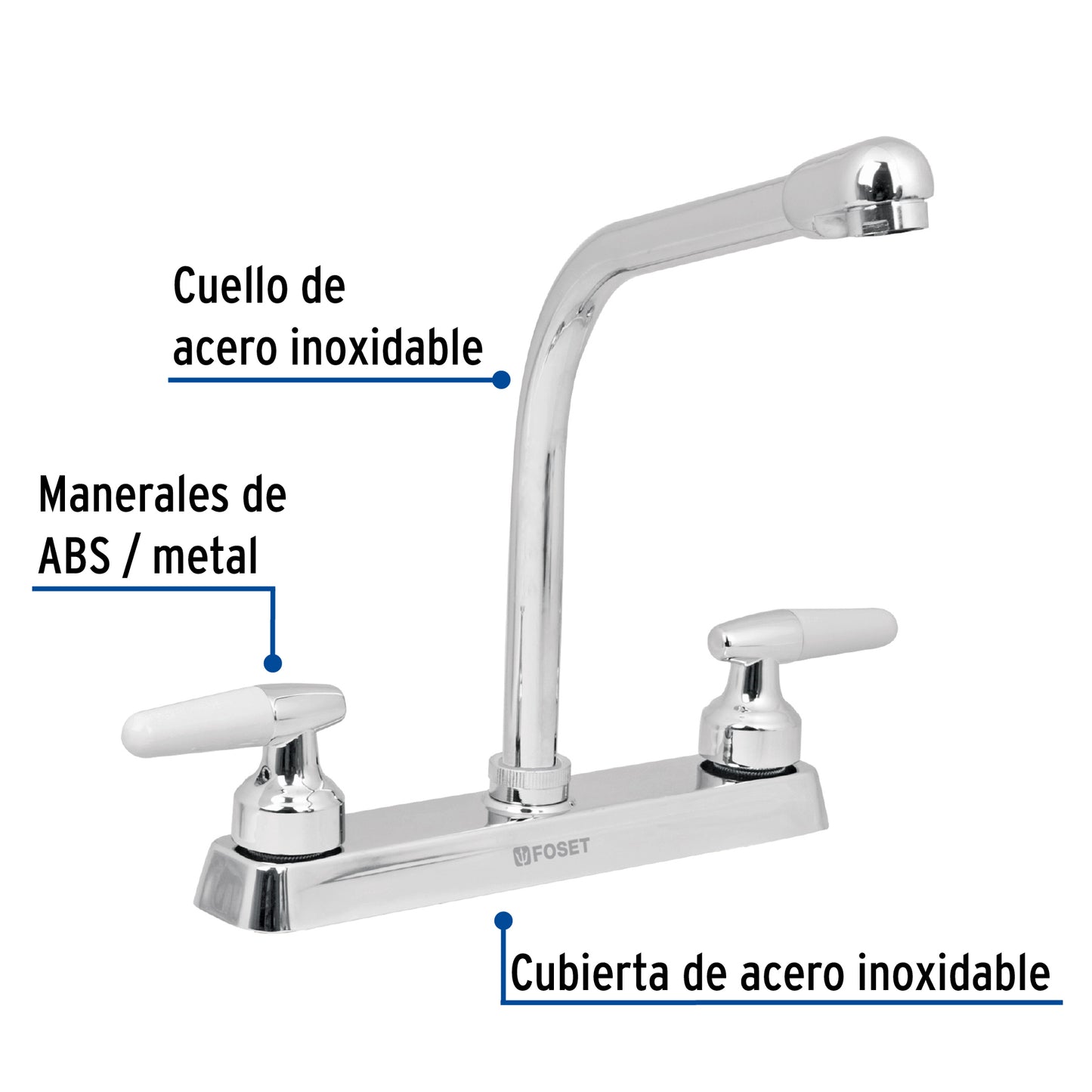 Mezcladora para fregadero manerales cono cuello cobra Basic 49180 Foset Pieza