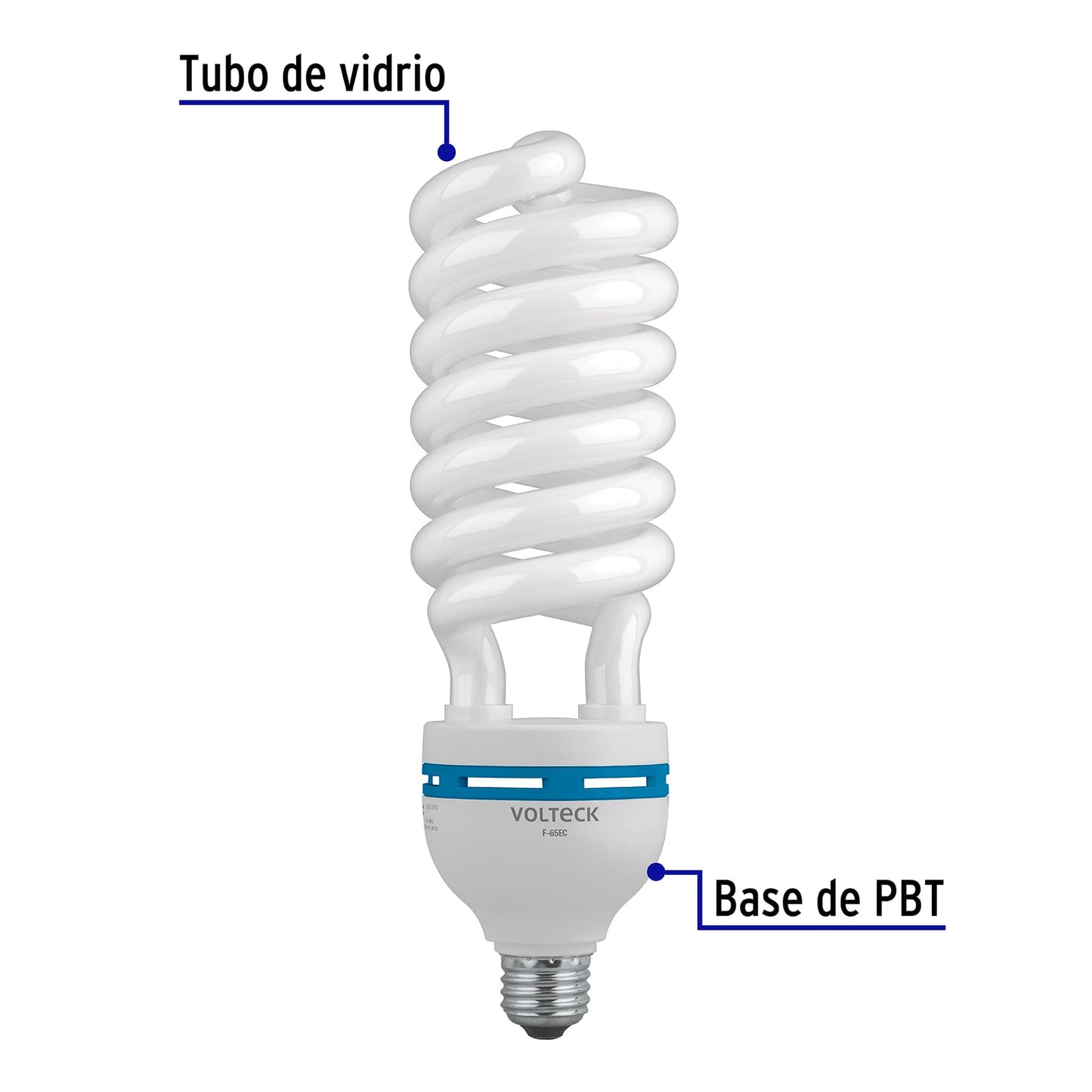 Foco 65 w espiral alta potencia t5 en caja volteck 48217 Pieza