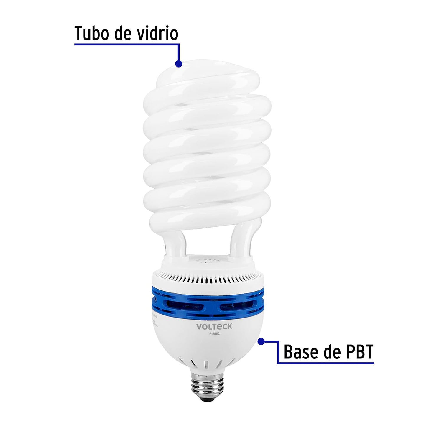 Foco 85 w espiral alta potencia t5 en caja volteck 48223 Pieza
