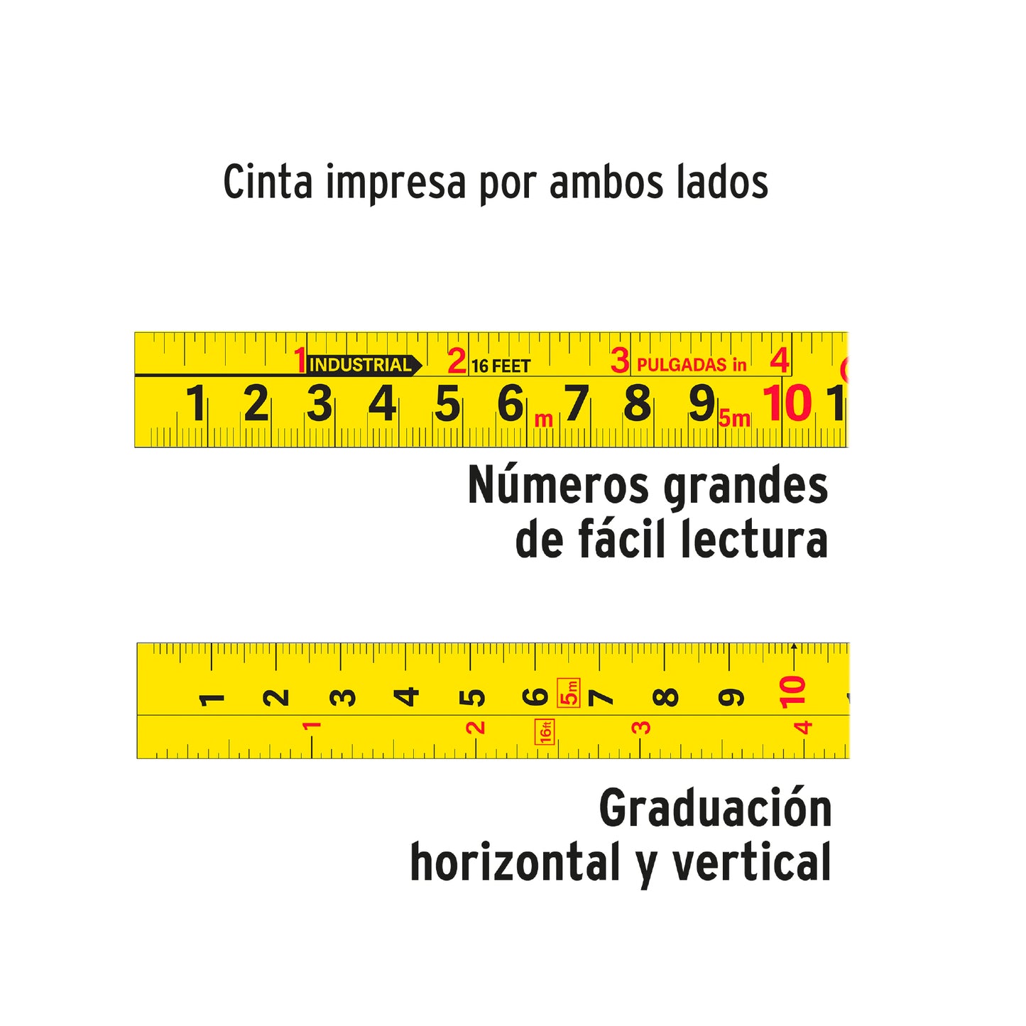 Flexómetro Gripper contra impacto 3 m cinta 13 mm 14577 Truper Pieza