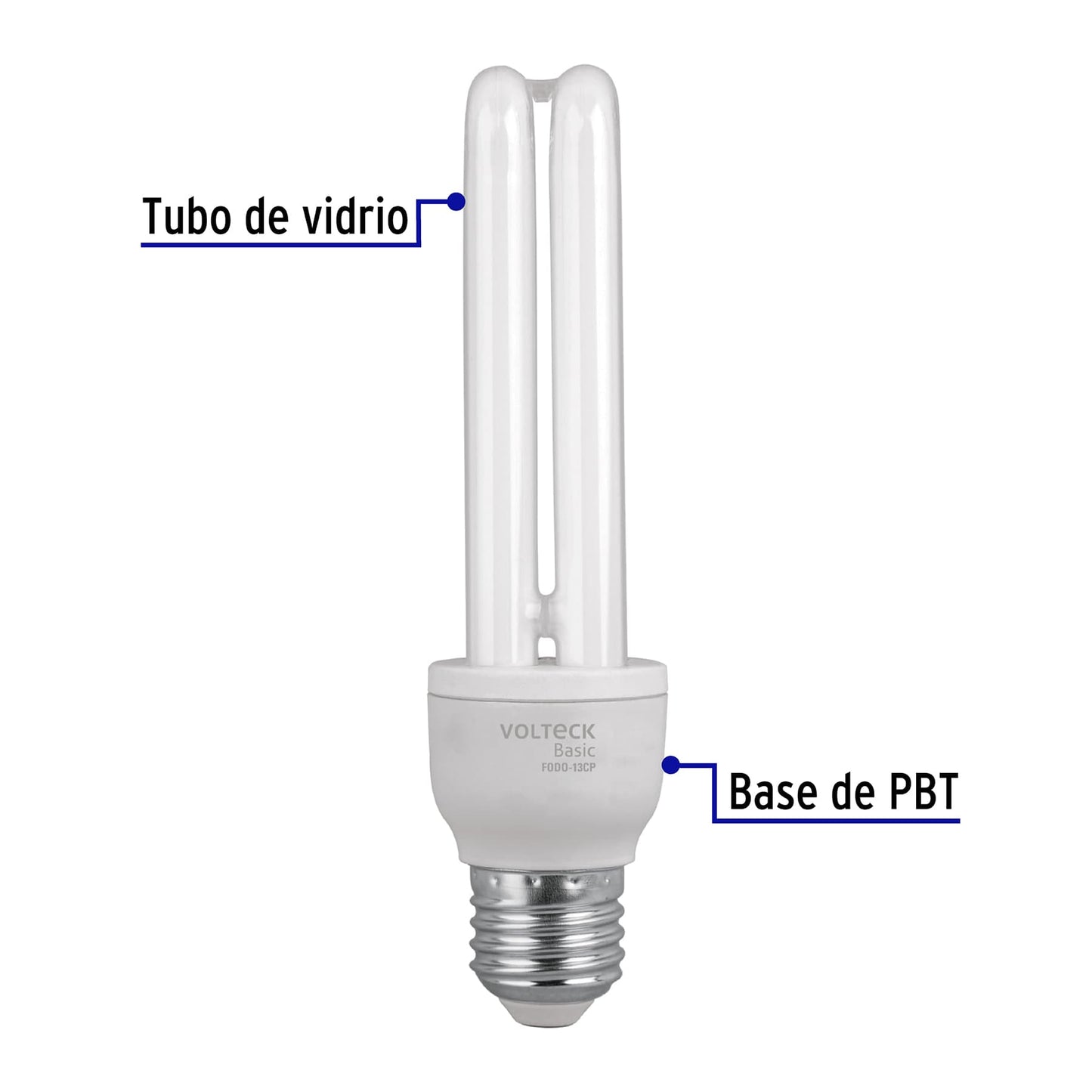 Foco 13w dobles luz de dia en caja 201000 volteck Pieza