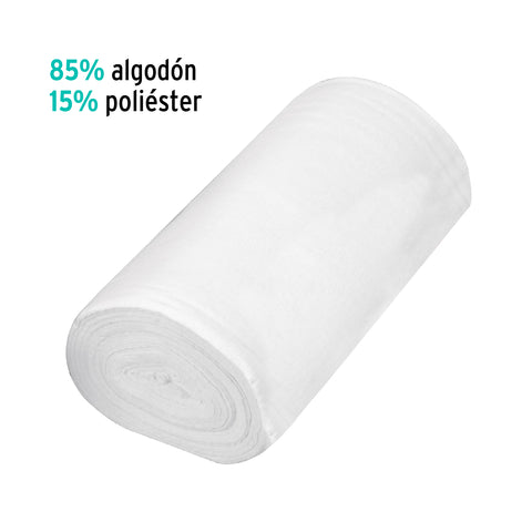 Franela de algodon en rollo 50 m color blanco 57004 Klintek Metro