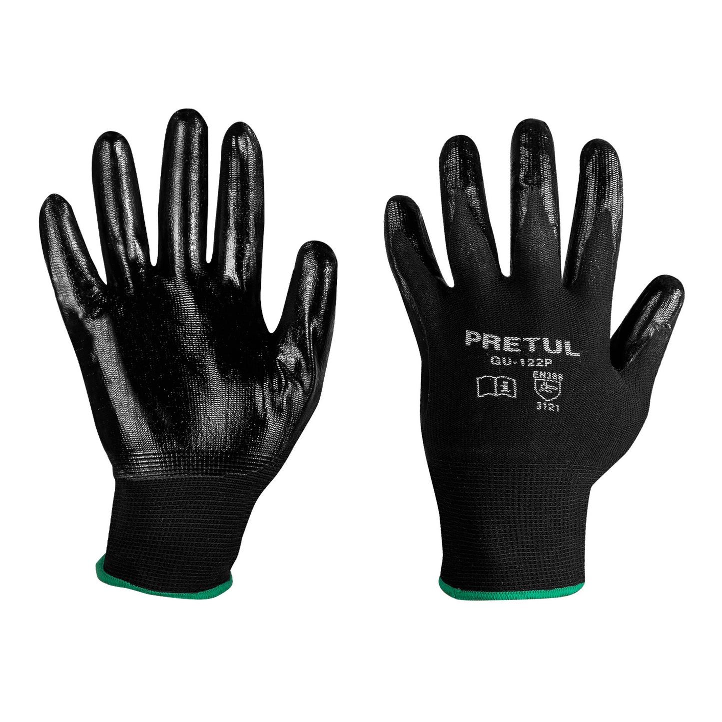 Guantes de nylon recubiertos de nitrilo mediano 20027 pretul Par