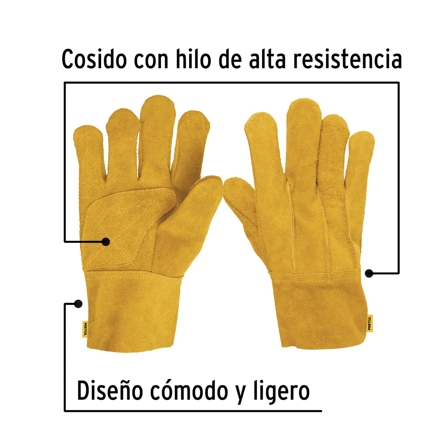 Guantes de carnaza cortos Pretul 23262 Pretul Par