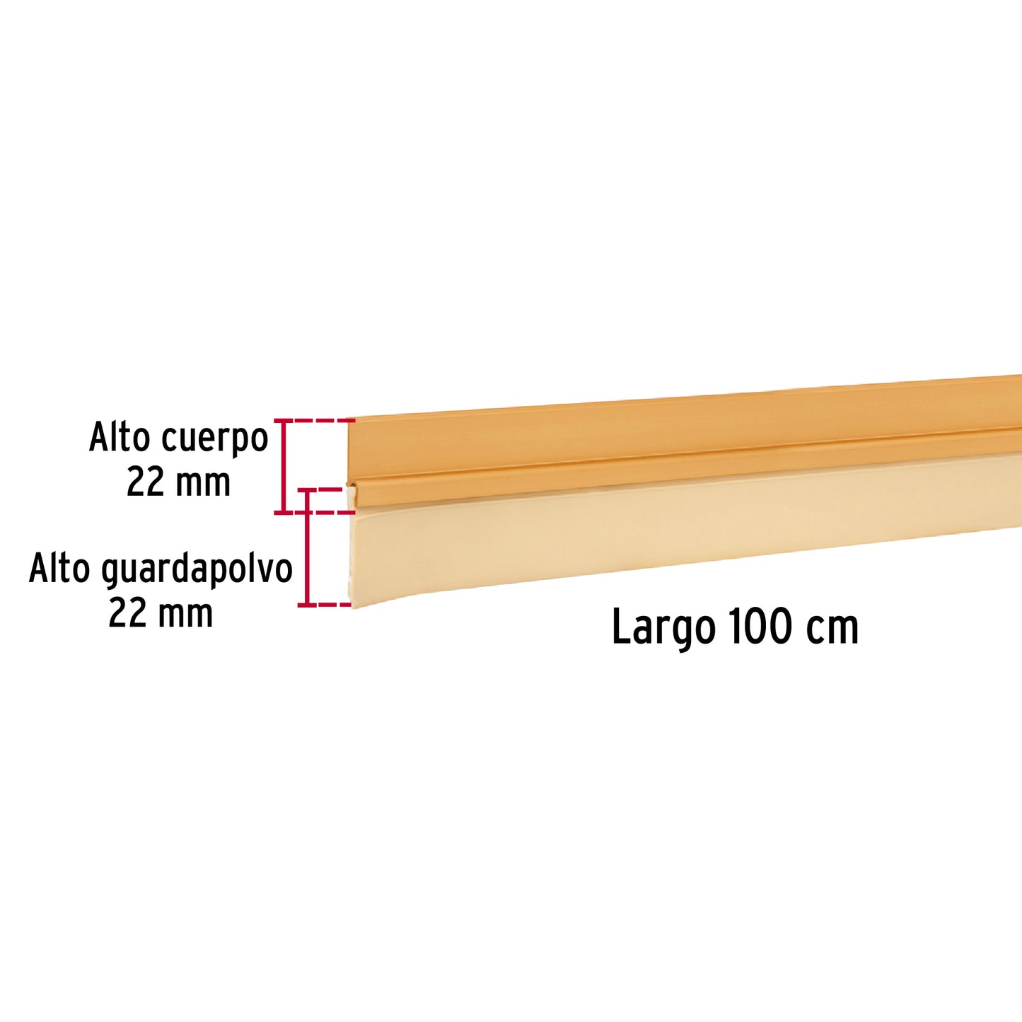 Guardapolvo 100 cm dorado 43032 Hermex Pieza