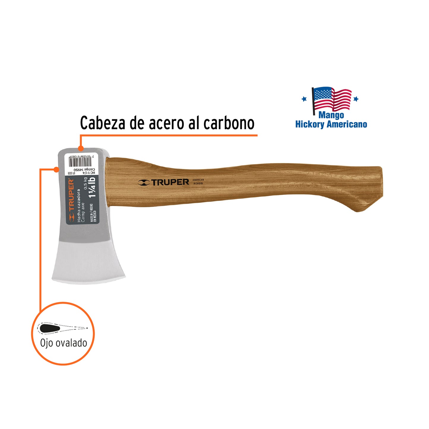 Hacha cazadora 11/4 lb mango hickory14950 Pieza
