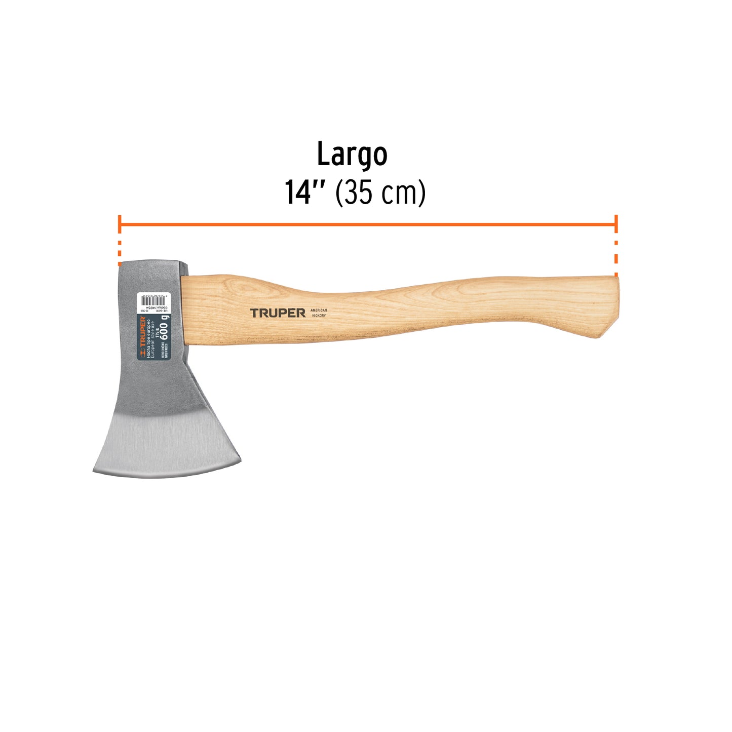 Hacha europea 1 1/4 mango hickory 14954 truper Pieza