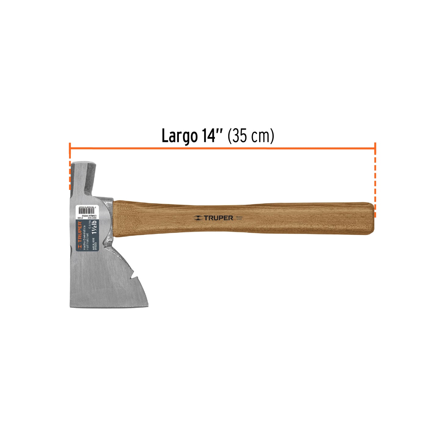 Hacha domestica 1 1/2 lbs multiusos mango hickory 14952 truper Pieza