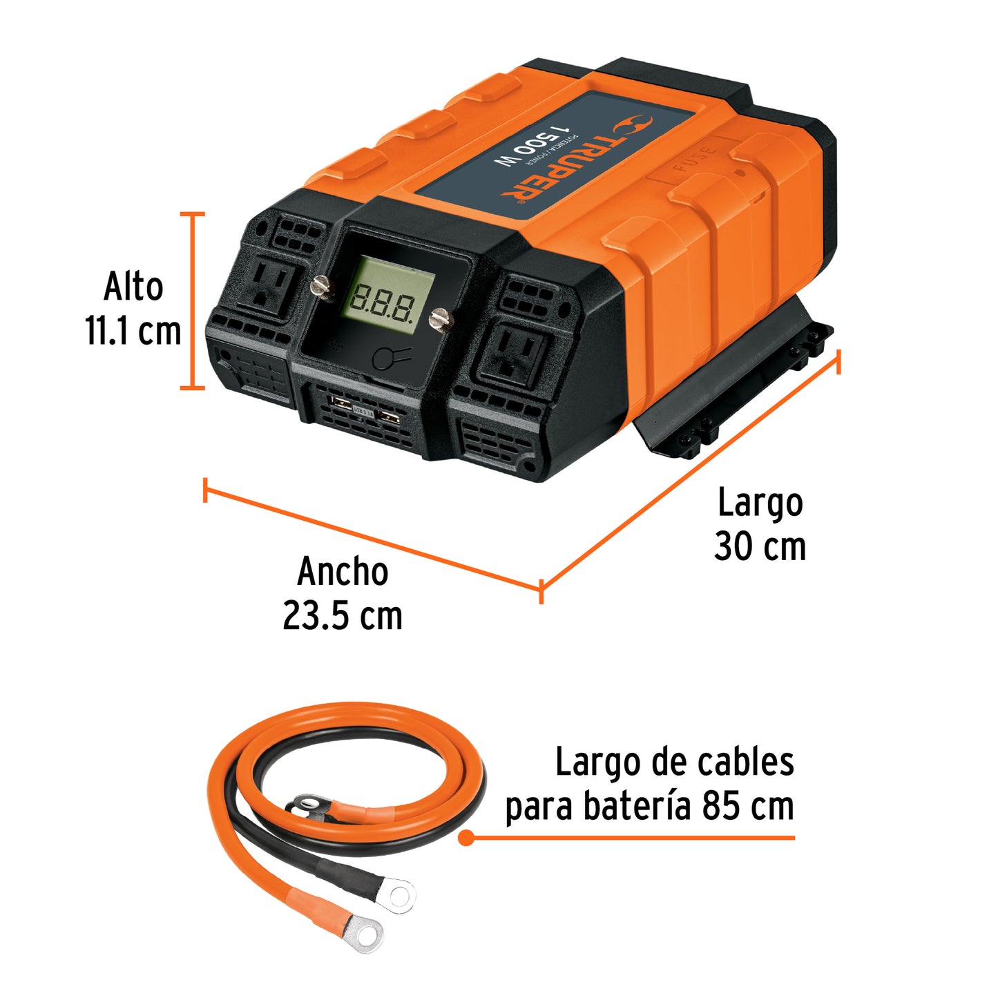 Inversor de corriente 1500w truper 10492