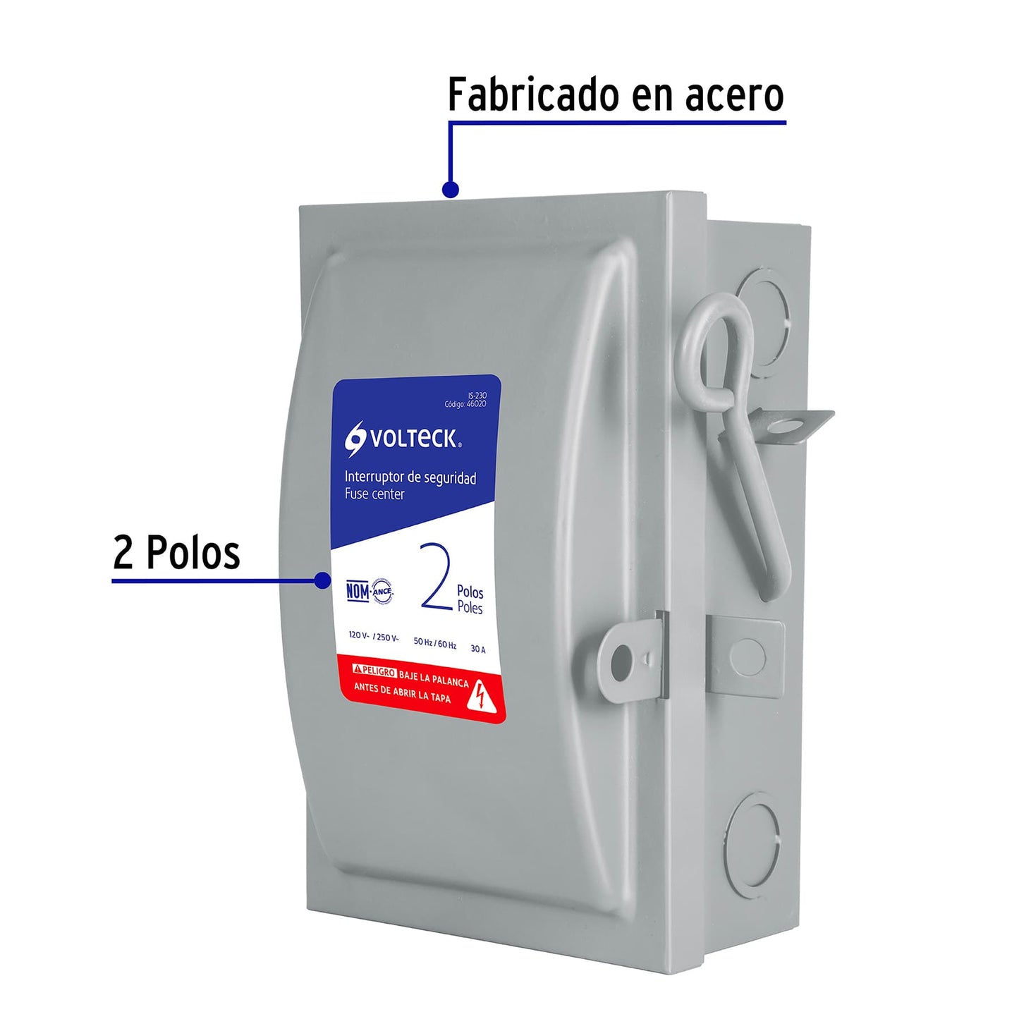 Interruptor de seguridad 2 polos 30 amp 46020 volteck Pieza
