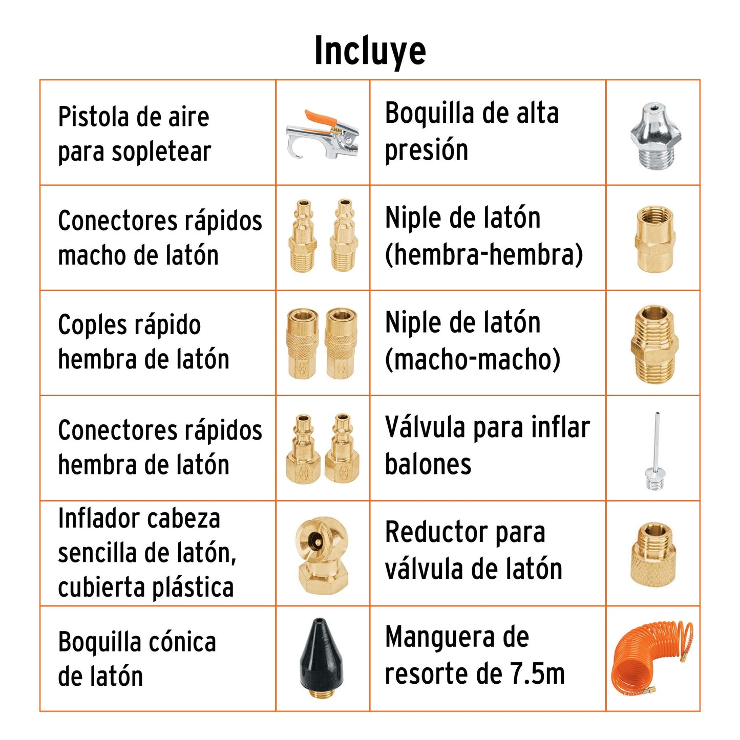 Juego de 15 piezas para compresor de aire 19094 truper Paquete