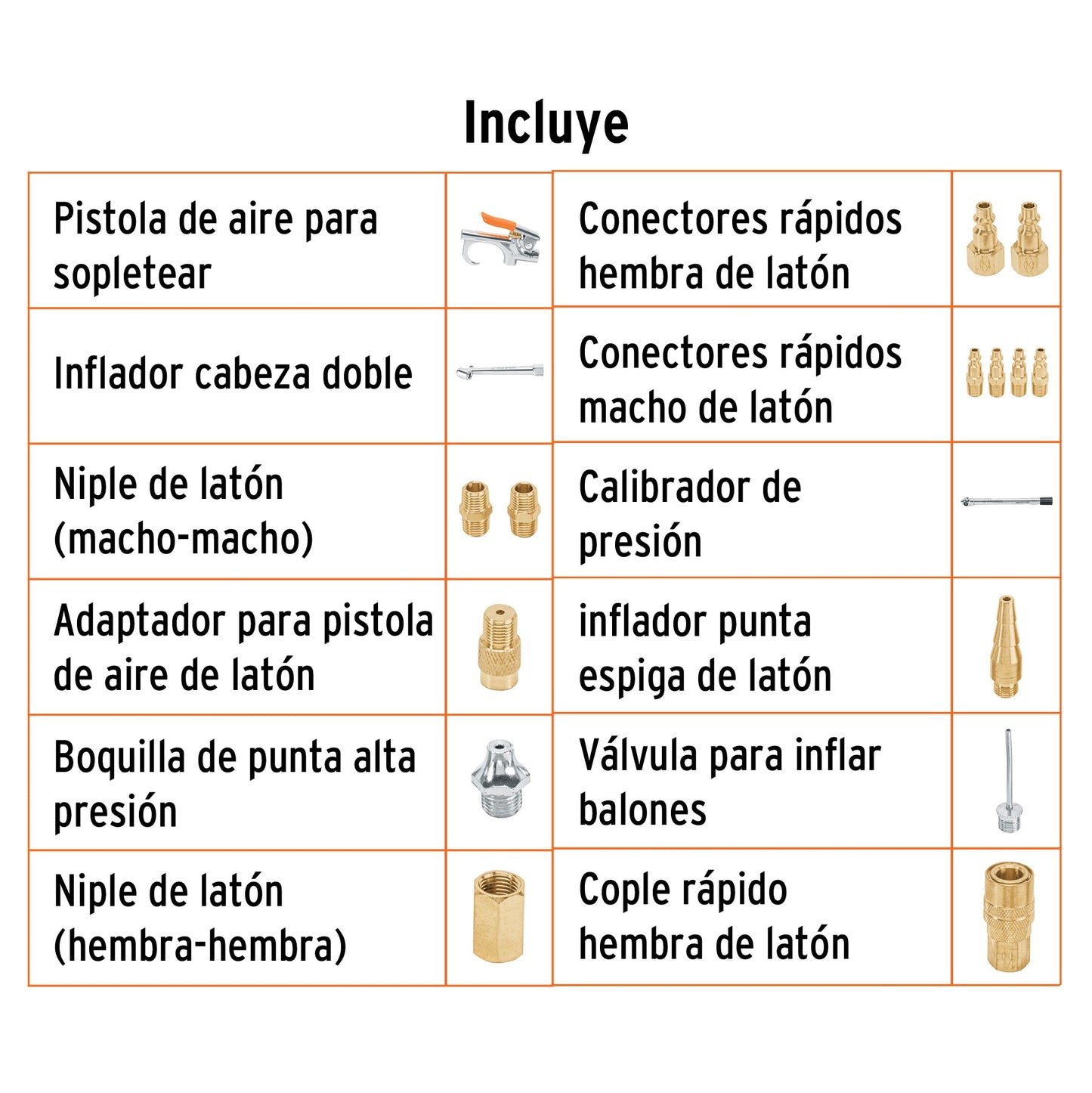 Juego de 17 piezas para compresor de aire Pieza