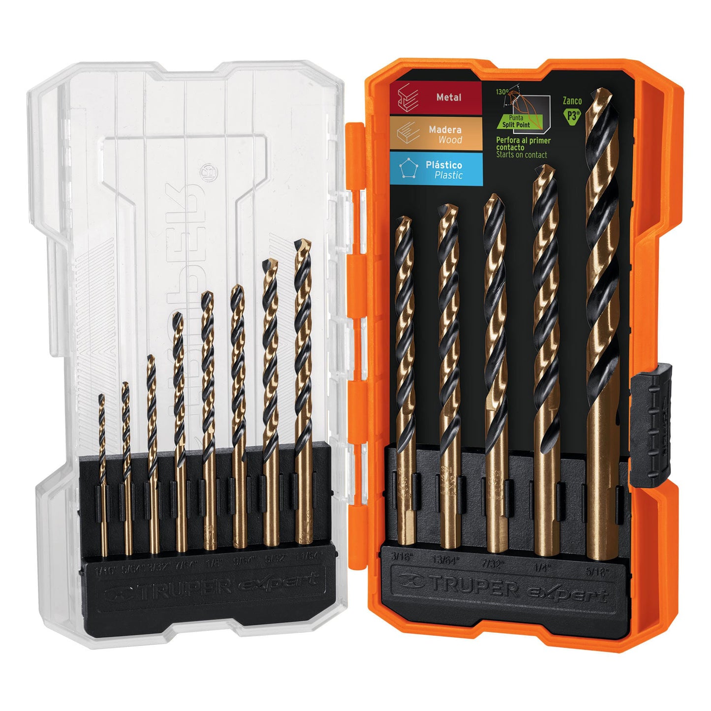 Brocas para metal Juego de 13 en estuche 11402 Truper Expert Paquete
