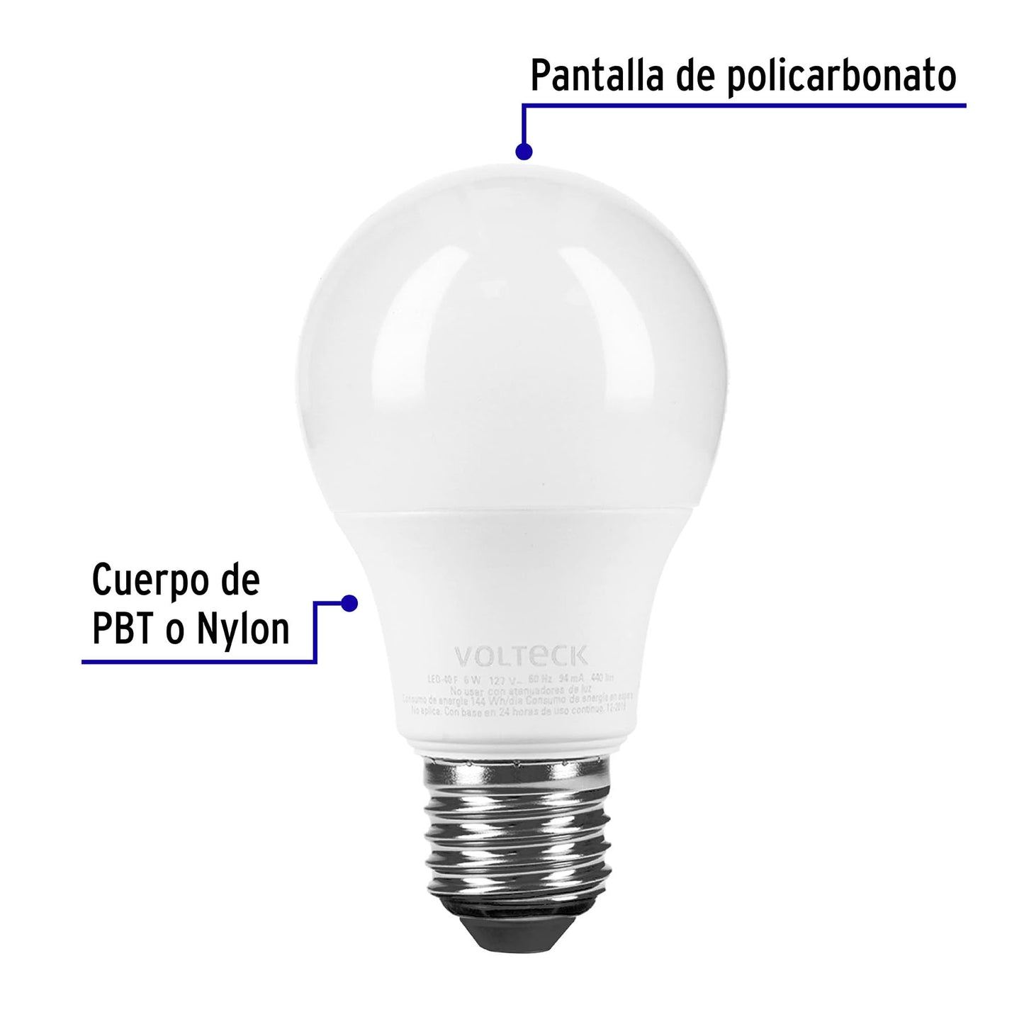 Lampara de led a 19 6 w luz de dia 46856 Pieza