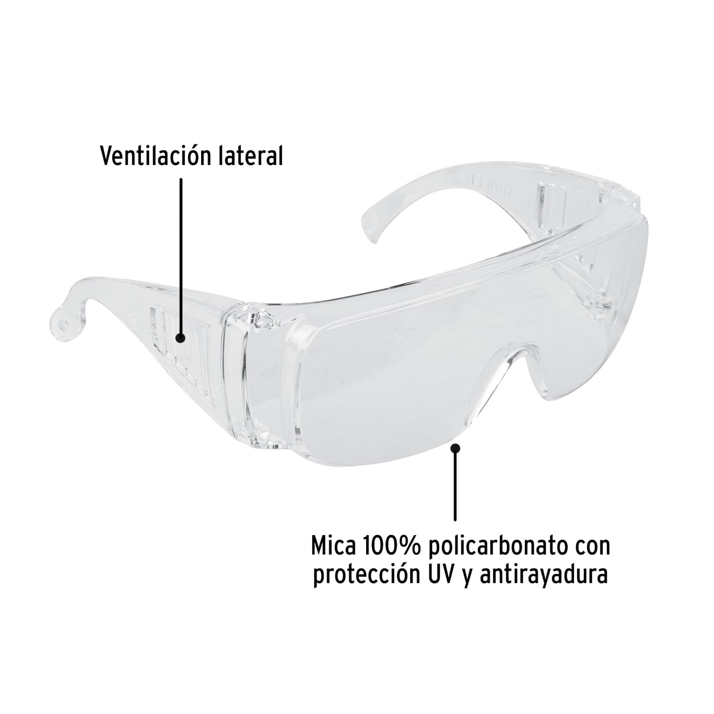 Lentes de seguridad tradicional ventilacion transparente 14252 truper Pieza