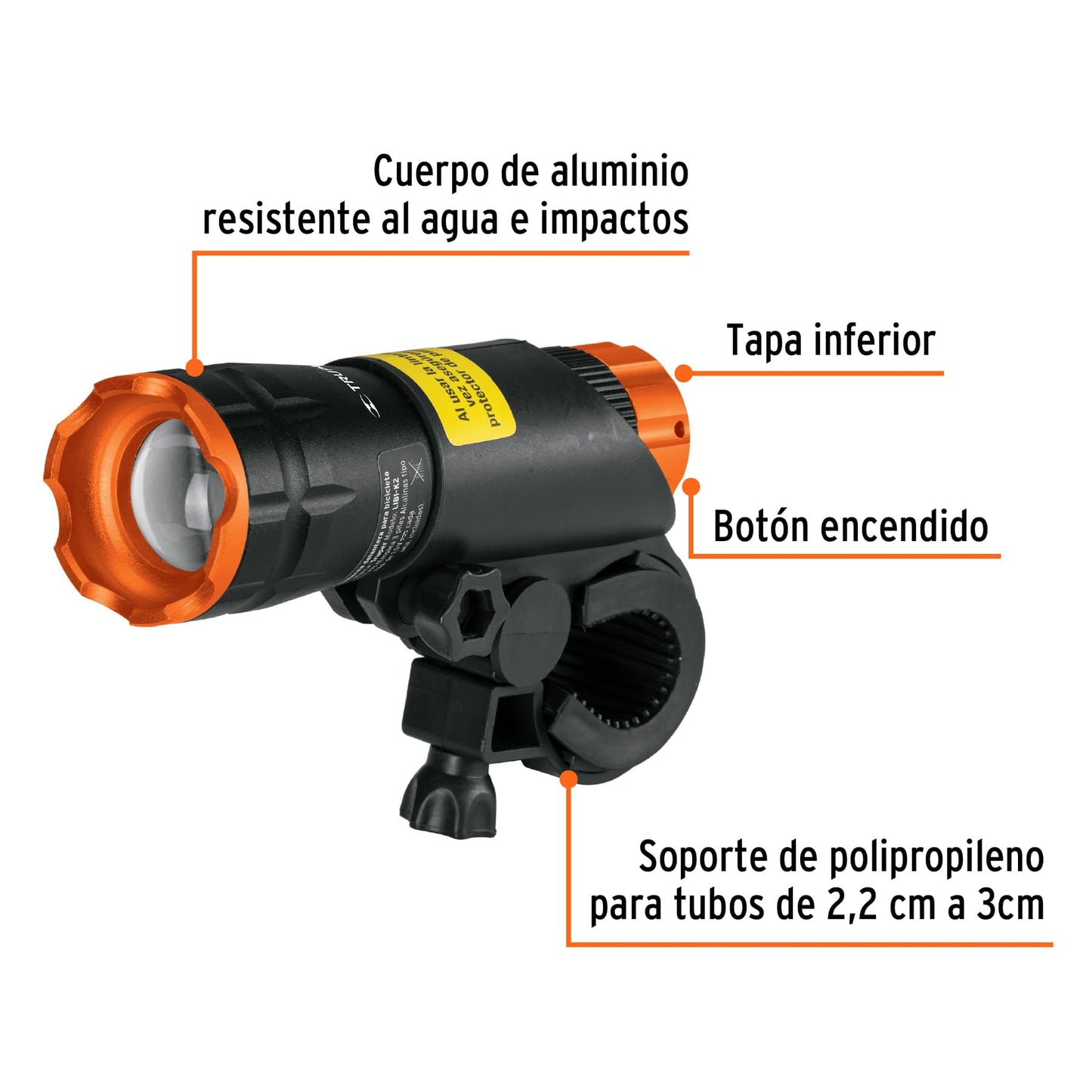 Linterna para bici 100 lumenes 16796 truper Pieza
