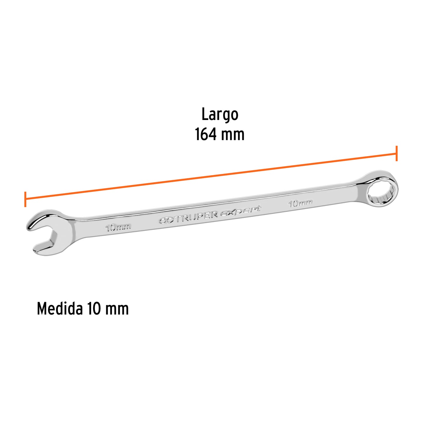 Llave combinada extralarga milimetrica 10 x 172 mm 15614 Pieza