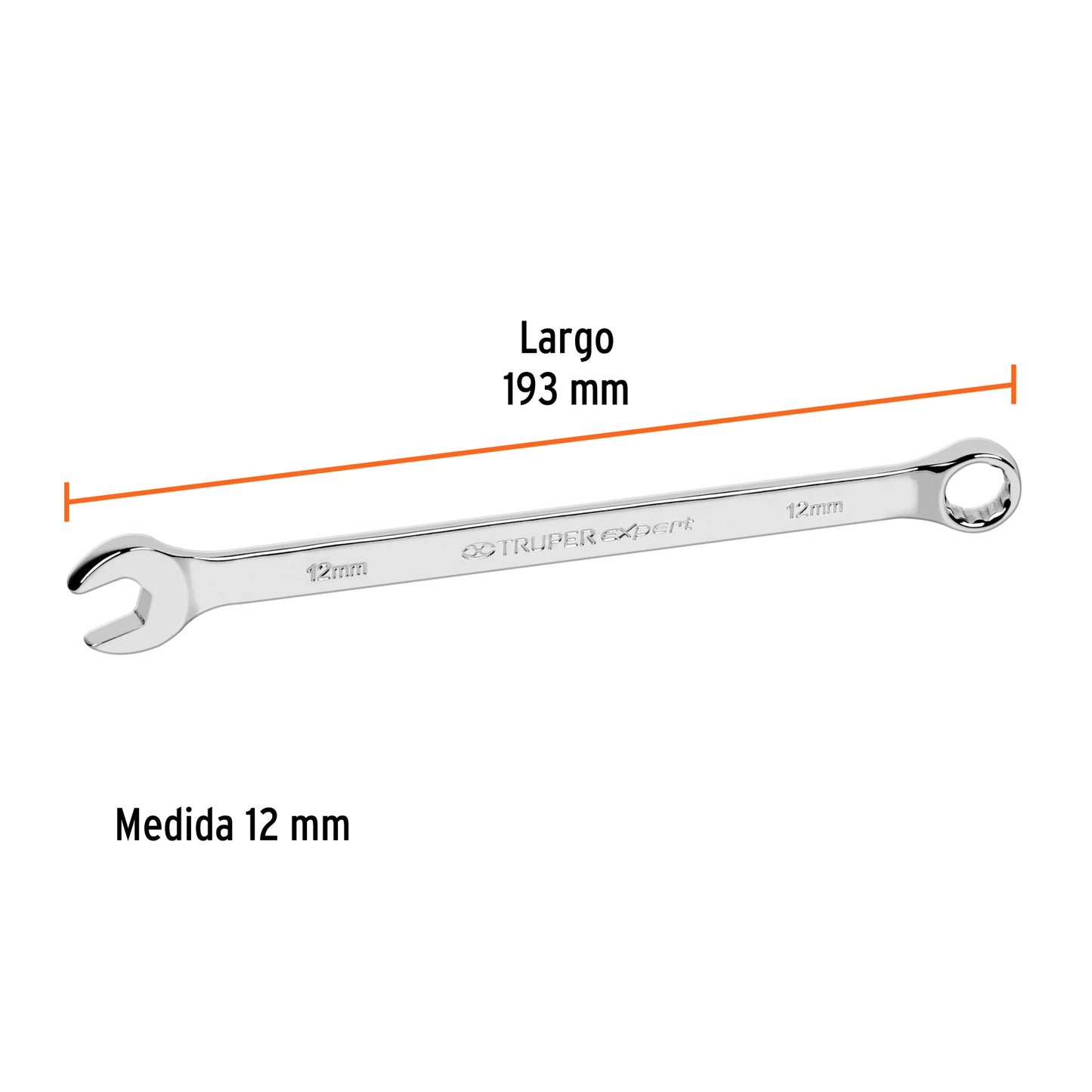 Llave combinada extralarga milimetrica 12 x 195 mm Pieza