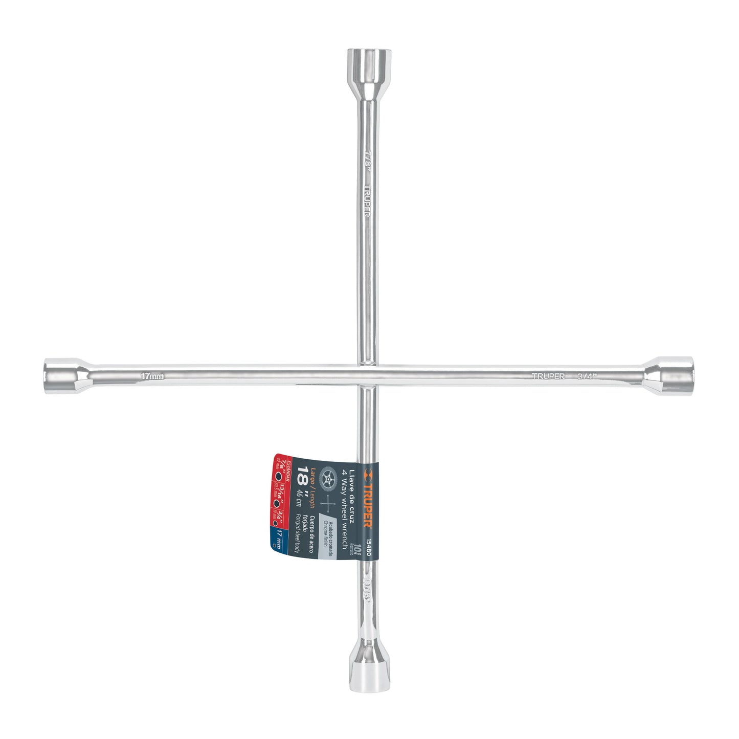 Llave de cruz para auto 18p truper Pieza