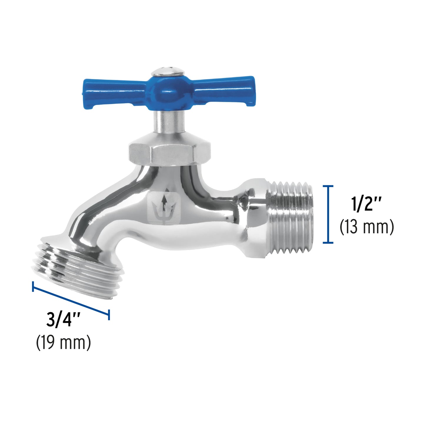 Llave para manguera cromada 130 gr entrada 1/2 Foset 49084 Foset Pieza