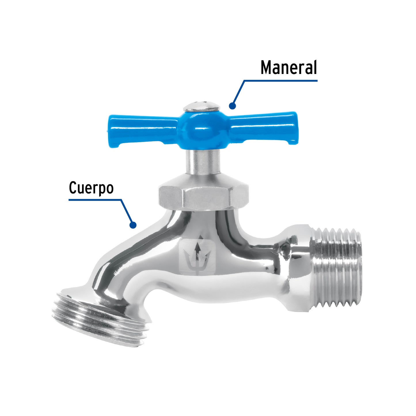 Llave para manguera cromada 130 gr entrada 1/2 Foset 49084 Foset Pieza