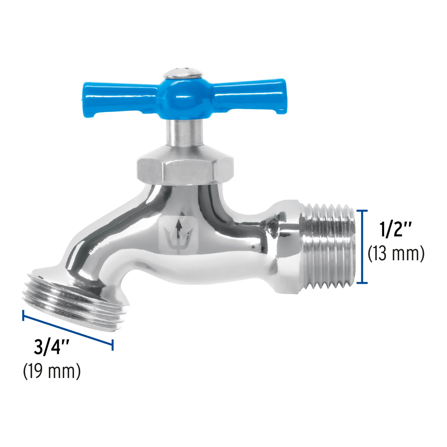 Llave para manguera cromada 130 gr entrada 1/2 Foset 49084 Foset Pieza