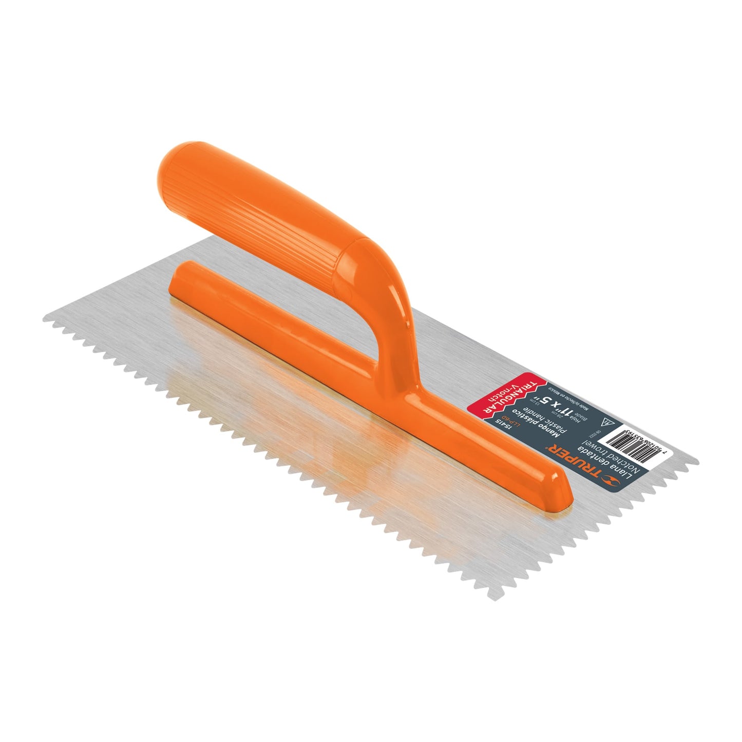 Llana mango plastico 6 remaches canto dentado triangular 11p truper Pieza