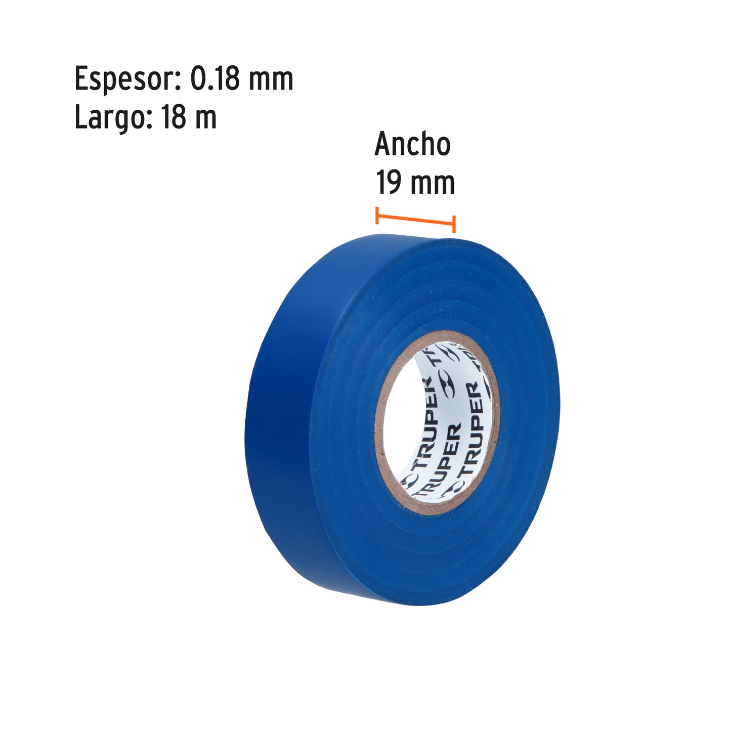 Cinta de aislar # 33 18m azul truper12505 Pieza