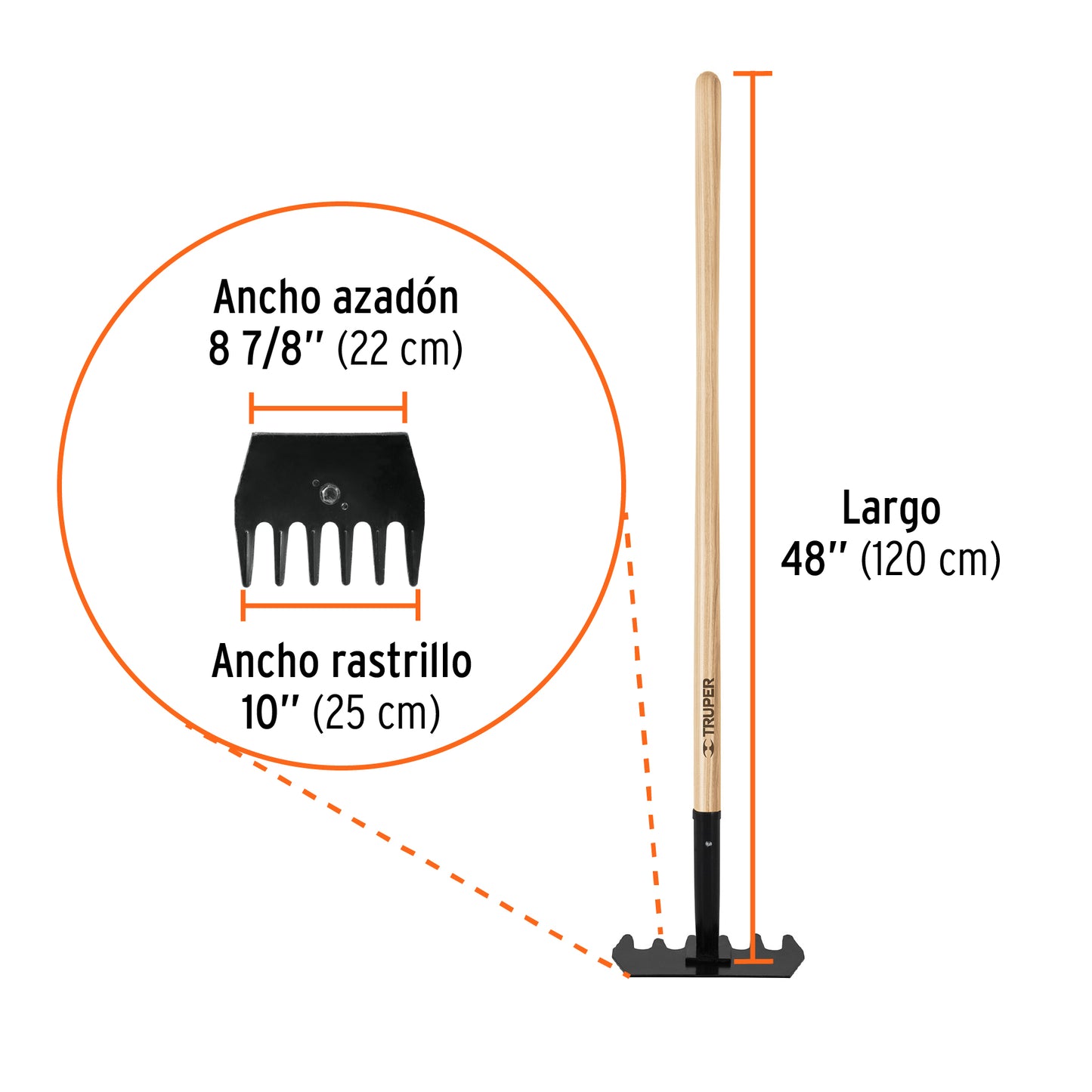 Rastrillo mcleod 48p 17891 truper Pieza