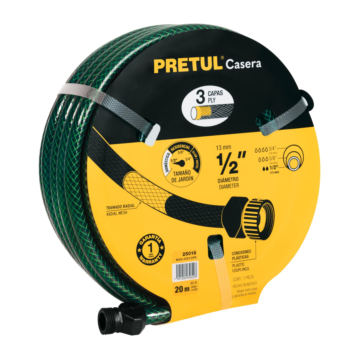 Manguera 1/2 reforzada 3 capas 20 m Pretul 25018 Pretul Pieza