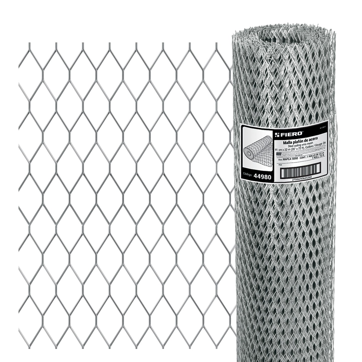 Malla plafon cal. 26 rombo 10 x 25 mm 44980 fiero Metro lineal